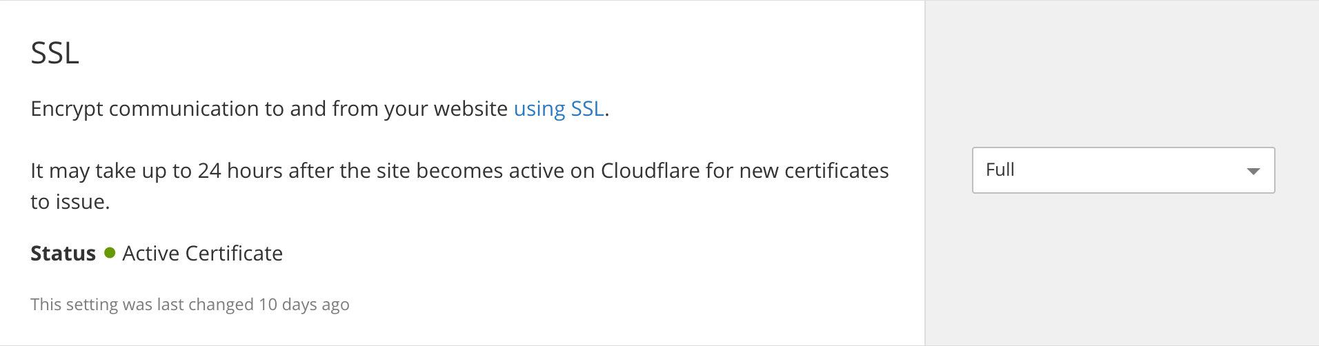 Cloudflare free wildcard SSL was issued