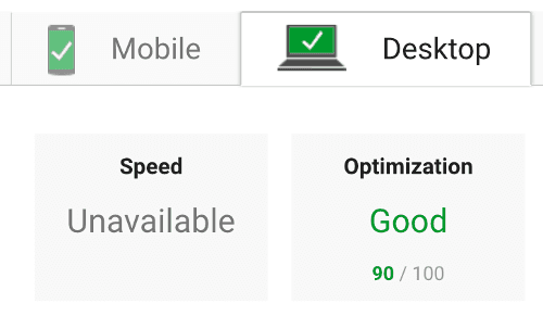 Google speed ranking on desktop