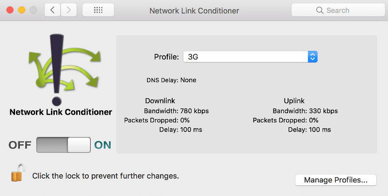 Simulate mobile network on a desktop computer