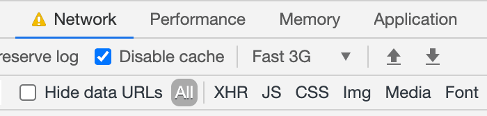 Chrome network throttle setting