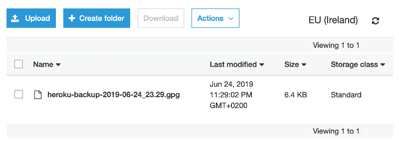 PostgreSQL backup file is on S3 now