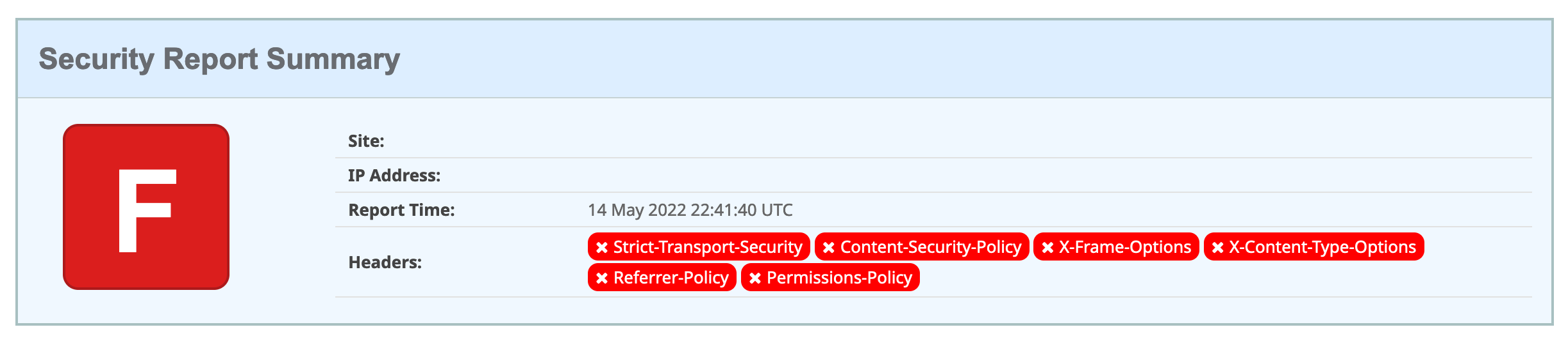 HTTP security headers check