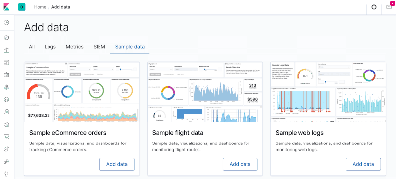 Empty Kibana dashboard