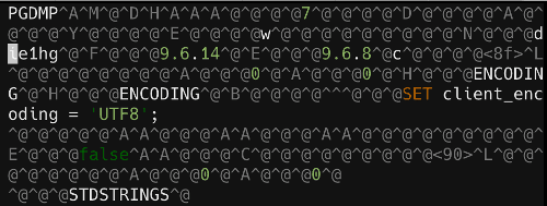 PostgreSQL dump file format